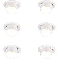 Set mit 6 modernen Einbaustrahlern Weiß Rund Kippbar - Installa Set mit 6 modernen Einbaustrahlern Weiß Rund Kippbar - Installa von QAZQA
