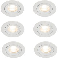 Set mit 6 weißen runden Einbauleuchten GU10 50 mm IP44 - Xena Set mit 6 weißen runden Einbauleuchten GU10 50 mm IP44 - Xena von QAZQA