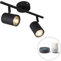 Smart Spot schwarz kippbar inkl. 2 WiFi GU10 - Jeana 2 von QAZQA