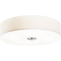 Smarte Deckenleuchte Weiß 50cm inkl. 4 Wifi A60 - Drum Jute von QAZQA
