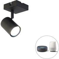 Smart Spot schwarz verstellbar quadratisch inkl. WiFi GU10 - Jeana von QAZQA