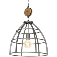 Smarte Hängelampe dunkelgrau mit Holz 47 cm inkl. WiFi G95 - Arthur Smarte Hängelampe dunkelgrau mit Holz 47 cm inkl. WiFi G95 - Arthur von QAZQA