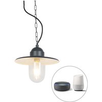 Smarte Outdoor-Hängelampe Anthrazit IP44 inkl. Wifi ST64 - Kansas Graphit von QAZQA