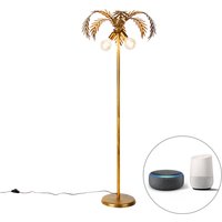 Smarte Stehlampe Gold 2-flammig inkl. Wifi G95 - Botanica von QAZQA