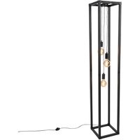 Smarte Stehlampe schwarz 3-flammig inkl. Wifi G95 - Big Cage von QAZQA