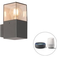 Smarte moderne Außenwandleuchte Anthrazit IP44 inkl. wlan P45 - Dänemark von QAZQA