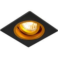 Smarter Einbaustrahler schwarz mit goldenem Quadrat inkl. Wifi GU10 - Chuck von QAZQA