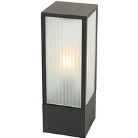 Stehende Außenleuchte schwarz mit geripptem Glas 40 cm IP44 - Charlois von QAZQA