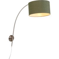 Stahlwandbogenlampe mit schattengrünem 35/35/20 einstellbar von QAZQA