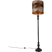 Stehlampe schwarz mit Schatten Leopard 40 cm - Classico von QAZQA