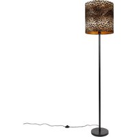 Stehlampe schwarzer Schirm Leopard Design 40 cm - Simplo von QAZQA