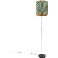 Stehlampe schwarzer Schirm Pfau Design 40 cm verstellbar - Parte von QAZQA