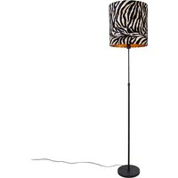 Stehlampe schwarzer Schirm Zebra Design 40 cm verstellbar - Parte von QAZQA