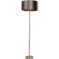 Stehleuchte Messing mit Samt-Schirm Braun 50cm - Simplo von QAZQA
