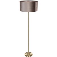 Stehleuchte Messing mit Samt-Schirm Taupe 50cm - Simplo von QAZQA