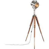 Stehleuchte mit Holzstativ und Studiospot - Tripod Shiny von QAZQA