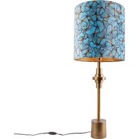 Tischlampe Bronze Veloursschirm Schmetterling Design 40 cm - Diverso von QAZQA