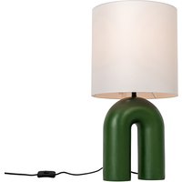 Designer-Tischlampe grün mit weißem Leinenschirm - Lotti von QAZQA