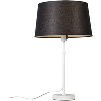 Tischlampe weiß mit Schirm schwarz 35 cm verstellbar - Parte von QAZQA