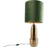 Tischleuchte Bronze Samt-Schirm Grün mit Gold 40 cm - Bruut Tischleuchte Bronze Samt-Schirm Grün mit Gold 40 cm - Bruut von QAZQA