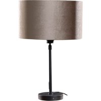 Tischleuchte Schwarz mit Taupe Samt-Schirm 35cm - Parte von QAZQA