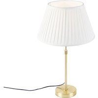 Tischleuchte gold / messing mit plissiertem Schirm creme 35 cm - Parte Tischleuchte gold / messing mit plissiertem Schirm creme 35 cm - Parte von QAZQA