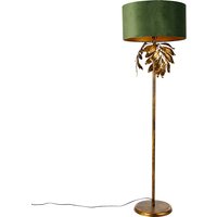 Vintage Stehlampe Antik Gold mit grünem Schirm - Linden von QAZQA