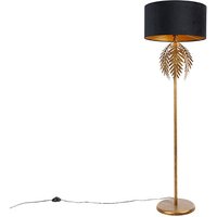 Vintage Stehlampe Gold mit schwarzem Samtschirm 50 cm - Botanica Vintage Stehlampe Gold mit schwarzem Samtschirm 50 cm - Botanica von QAZQA