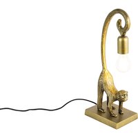 Vintage Tischlampe Messing - Monkey Hale von QAZQA