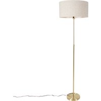 Stehlampe verstellbar gold mit Schirm hellgrau 50 cm - Parte von QAZQA