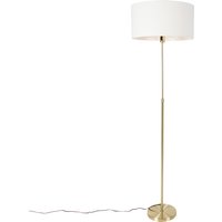 Stehlampe verstellbar gold mit Schirm weiß 50 cm - Parte von QAZQA