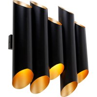 Wandleuchte schwarz mit goldenem Interieur 10 Lichter - Whistle von QAZQA