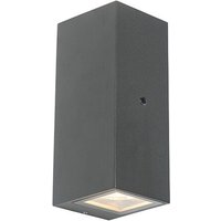 Wandleuchte grau IP44 mit Hell-Dunkel-Sensor - Baleno II Wandleuchte grau IP44 mit Hell-Dunkel-Sensor - Baleno II von QAZQA