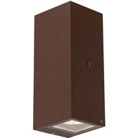 Wandleuchte rostbraun 2-flammig GU10 AR70 IP44 mit Hell-Dunkel-Sensor - Baleno von QAZQA