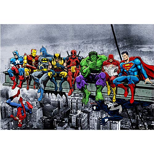 The Avengers DIY 5D Diamant Malen nach Zahlen Kit, Cartoon Kristall Strass Stickerei Kreuzstich Kunst 40,6 x 50,8 cm Handwerk Leinwand Wand Deko Diamant Avengers von QAZWSX