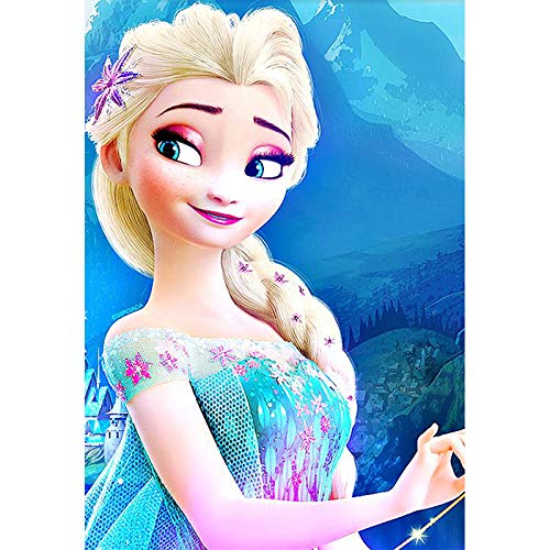 Vollständiges Diamantgemälde Frozen Elsa nach Zahlen Kits, 5D DIY Diamant-Stickerei Kristall Strass Kreuzstich Mosaik Gemälde Kunst Handwerk 40,6 x 30,5 cm von QAZWSX