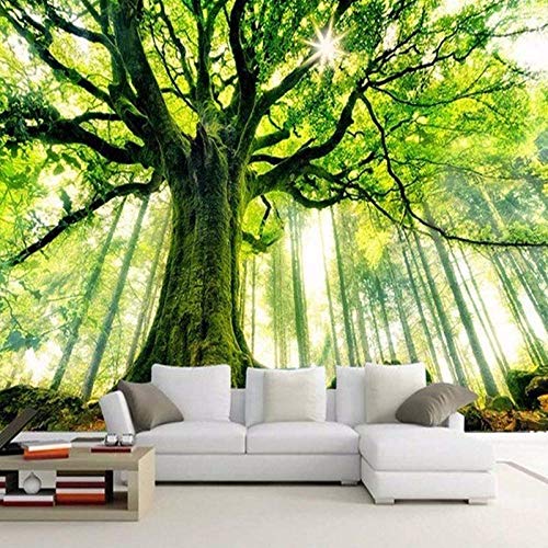 3D-Tapete, Motiv: grüner Wald, Baum, Landschaft, Wandbild, 3D-Wandbild, Wohnzimmer, Schlafzimmer, TV, Hintergrund von QAZWSXED