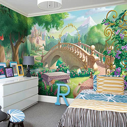 3D Tapete，Fototapete Kinderzimmer Cartoon Märchenwelt der großen Wandbilder Schlafzimmer Wohnzimmer Wandbild Tapete von QAZWSXED