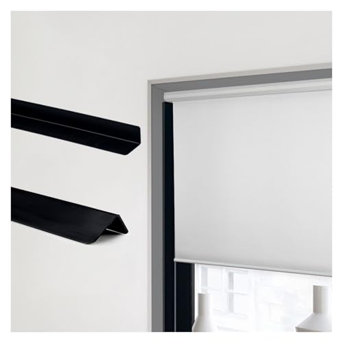 30, 50, 70, 90, 120, 140, 160, 180 cm, lichtblockierende Streifen für Fensterrahmen, L-Form, Blocker, Jalousien, Kanten mit Klebeband, 2 Stück Lückenblenden (2 Stück, schwarz, 160 cm) von QAZXDRFG