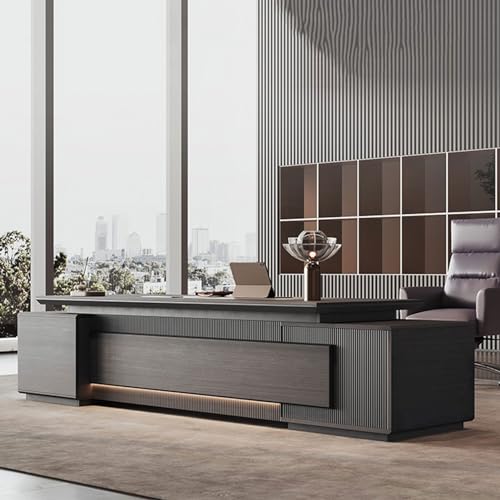 Büro-Schreibtisch mit Seitenschrank, Gaming-Schreibtisch, kommerzieller Arbeitsplatz, Home-Office-Schreibtisch mit LED-Licht, kommerzieller Büro-Schreibtisch Büro-Schreibtisch mit Seitenschrank, Gaming-Schreibtisch, kommerzieller Arbeitsplatz, Home-Office-Schreibtisch mit LED-Licht, kommerzieller Büro-Schreibtisch von QAZXDRFG