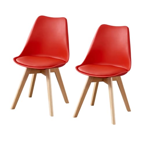 Esszimmerstühle, 2er-Set, Lounge-Esszimmerstuhl mit gepolsterter Rückenlehne, Beine aus Massivholz, robust, Massivholzbeine, einfach zu montieren, geeignet für Wohnzimmer, Esszimmer, Freizeitbere Esszimmerstühle, 2er-Set, Lounge-Esszimmerstuhl mit gepolsterter Rückenlehne, Beine aus Massivholz, robust, Massivholzbeine, einfach zu montieren, geeignet für Wohnzimmer, Esszimmer, Freizeitbere von QAZXDRFG