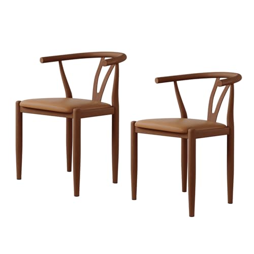 Esszimmerstühle, 2er-Set, Lounge-Esszimmerstuhl mit gepolsterter Rückenlehne, robust, einfach zu montieren, geeignet für Wohnzimmer, Esszimmer, Freizeitbereich usw. A-Coffee 18,1 Zoll * 16,11 Zol von QAZXDRFG
