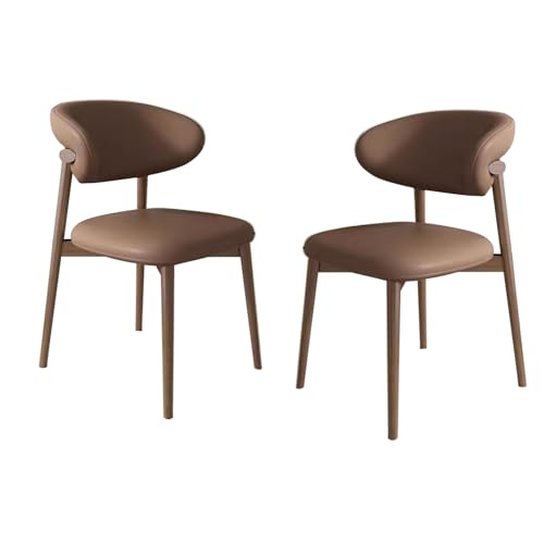 Esszimmerstühle, 2er-Set, Lounge-Esszimmerstuhl mit gepolsterter Rückenlehne, robust, einfach zu montieren, geeignet für Wohnzimmer, Esszimmer, Freizeitbereich usw. A-Coffee 21,3 Zoll * 18,9 Zoll von QAZXDRFG