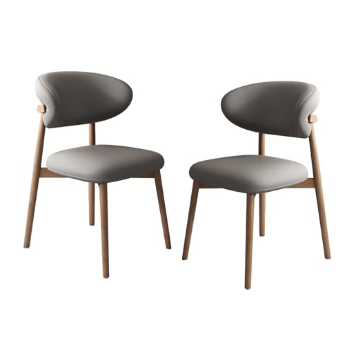 Esszimmerstühle, 2er-Set, Lounge-Esszimmerstuhl mit gepolsterter Rückenlehne, robust, einfach zu montieren, geeignet für Wohnzimmer, Esszimmer, Freizeitbereich usw. A-Dunkelgrau 21,3 Zoll * 18,9 von QAZXDRFG