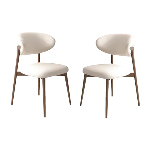 Esszimmerstühle, 2er-Set, Lounge-Esszimmerstuhl mit gepolsterter Rückenlehne, robust, einfach zu montieren, geeignet für Wohnzimmer, Esszimmer, Freizeitbereich usw. A-Perlweiß 21,3 Zoll * 18,9 Zo von QAZXDRFG