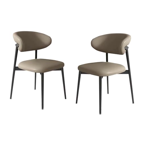 Esszimmerstühle, 2er-Set, Lounge-Esszimmerstuhl mit gepolsterter Rückenlehne, robust, einfach zu montieren, geeignet für Wohnzimmer, Esszimmer, Freizeitbereich usw. B-DunkelkhakiV 21,3 Zoll * 18, von QAZXDRFG