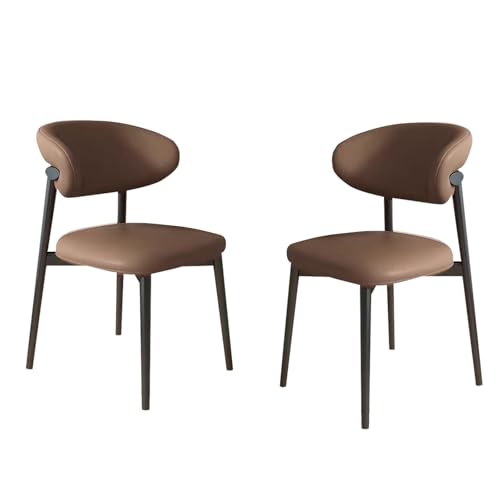 Esszimmerstühle, 2er-Set, Lounge-Esszimmerstuhl mit gepolsterter Rückenlehne, robust, einfach zu montieren, geeignet für Wohnzimmer, Esszimmer, Freizeitbereich usw. B-Kaffee 21,3 Zoll * 18,9 Zoll von QAZXDRFG