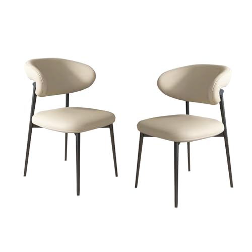 Esszimmerstühle, 2er-Set, Lounge-Esszimmerstuhl mit gepolsterter Rückenlehne, robust, einfach zu montieren, geeignet für Wohnzimmer, Esszimmer, Freizeitbereich usw. B-Off White 21,3 Zoll * 18,9 Z von QAZXDRFG