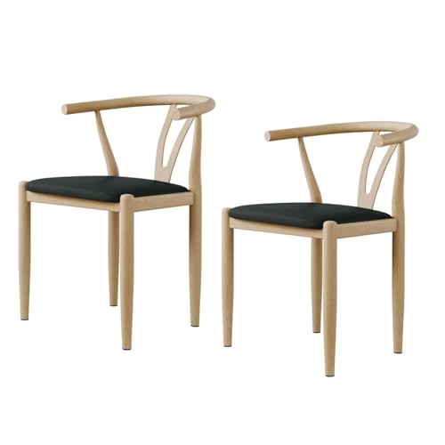 Esszimmerstühle, 2er-Set, Lounge-Esszimmerstuhl mit gepolsterter Rückenlehne, robust, einfach zu montieren, geeignet für Wohnzimmer, Esszimmer, Freizeitbereich usw. B-Schwarz 18,1 Zoll * 16,11 Zo Esszimmerstühle, 2er-Set, Lounge-Esszimmerstuhl mit gepolsterter Rückenlehne, robust, einfach zu montieren, geeignet für Wohnzimmer, Esszimmer, Freizeitbereich usw. B-Schwarz 18,1 Zoll * 16,11 Zo von QAZXDRFG