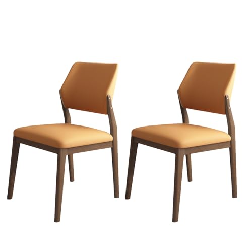 Esszimmerstühle, Küchenstühle mit breiter, geschwungener Rückenlehne und Armlehnen, mit dick gepolsterter Sitzfläche, ergonomischer Esszimmerstuhl aus Eichenholz mit Hartholzrahmen und abgewinkel von QAZXDRFG